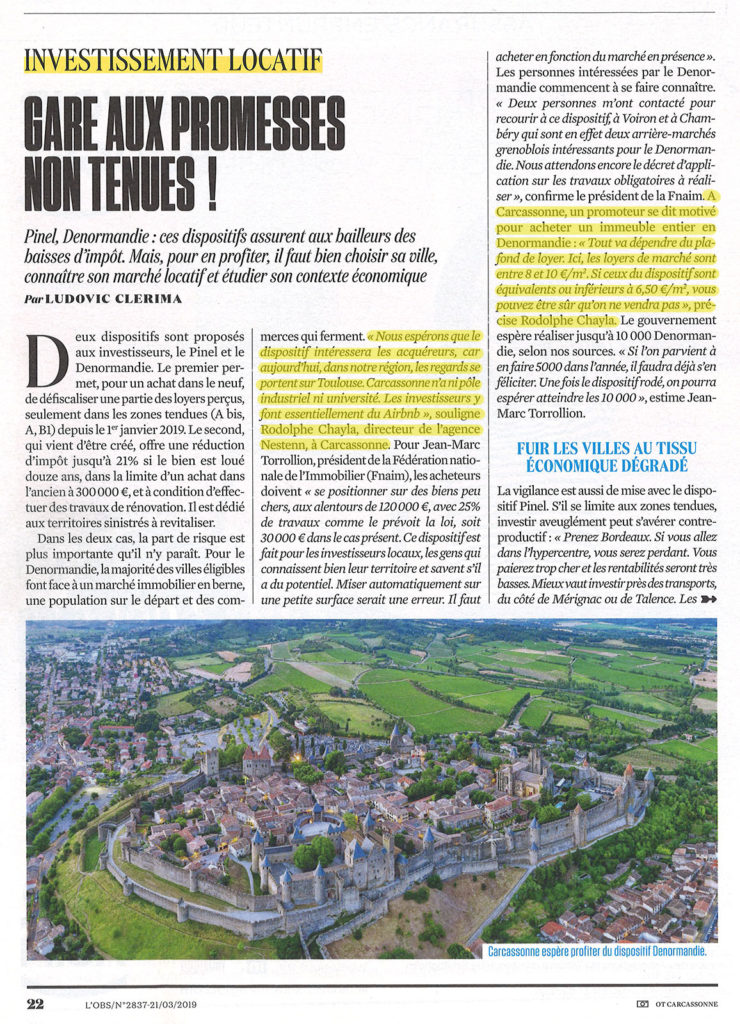 Extrait de L'Obs spécial immobilier - n° 2837 du 21 au 27 mars 2019
